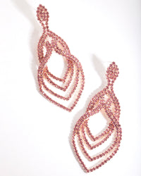 Pink Layered Tier Drop Earrings - link has visual effect only