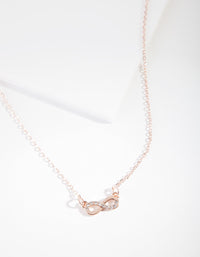 Rose Gold Simple Diamante Infinity Necklace - link has visual effect only