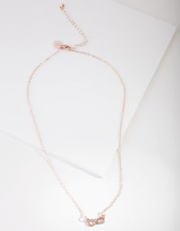 Rose Gold Simple Diamante Infinity Necklace - link has visual effect only