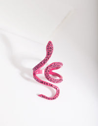 Pink Diamante Swirl Snake Ring - link has visual effect only