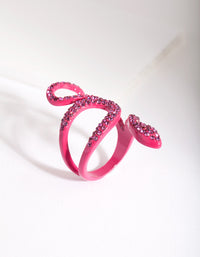 Pink Diamante Swirl Snake Ring - link has visual effect only