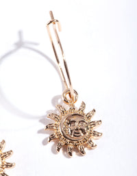 Gold Simple Sun Hoop Earrings - link has visual effect only