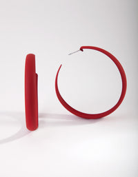 Red Coated Metal 60mm Hoop Earrings - link has visual effect only