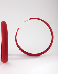 Red Coated Metal 60mm Hoop Earrings - link has visual effect only