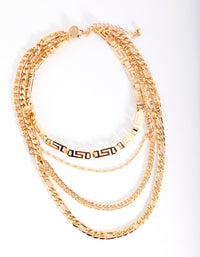 Gold Layered Geometric Chain Choker - link has visual effect only
