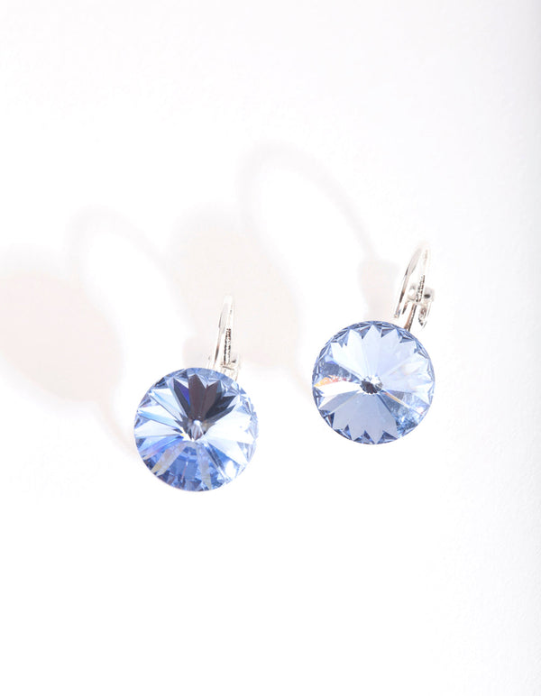 Silver & Blue Diamond Simulant Drop Earrings