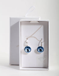 Silver & Blue Diamond Simulant Drop Earrings - link has visual effect only