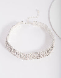 Silver 5 Row Diamante Choker - link has visual effect only