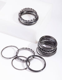 Gunmetal Fine Band Ring 16-Pack - link has visual effect only