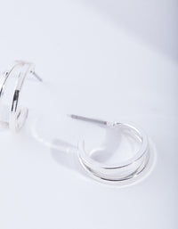 Silver Double Hoop Earrings - link has visual effect only