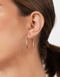 Rose Gold Plated Sterling Silver 40mm Plain Hoop Earrings - link has visual effect only