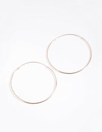 Rose Gold Plated Sterling Silver 40mm Plain Hoop Earrings - link has visual effect only