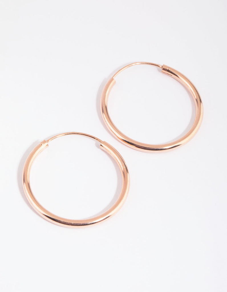 Rose Gold Plated Sterling Silver 25mm Thick Hoop Earrings