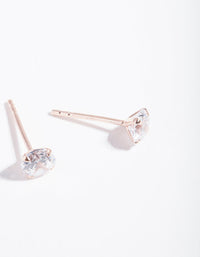Rose Gold Plated Sterling Silver Cubic Zirconia 1/2 Carat Stud Earrings - link has visual effect only