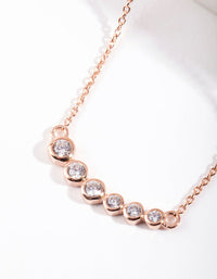 Rose Gold Plated Sterling Silver Cubic Zirconia Smile Necklace - link has visual effect only