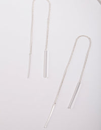 Silver Plated Chain Thread Thru Drop Earrings - link has visual effect only