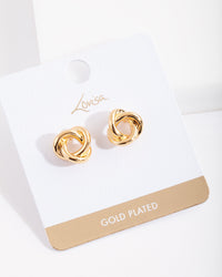 Gold Plated Knot Stud Earrings - link has visual effect only