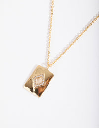 Gold Plated Diamond Cutout Necklace - link has visual effect only
