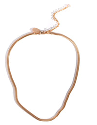 Real Gold Plated 35cm Flat Snake Necklace - link has visual effect only