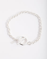 Silver Plated T&O Bracelet - link has visual effect only