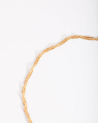 Gold Plated Sterling Silver Singapore Chain Bracelet - link has visual effect only