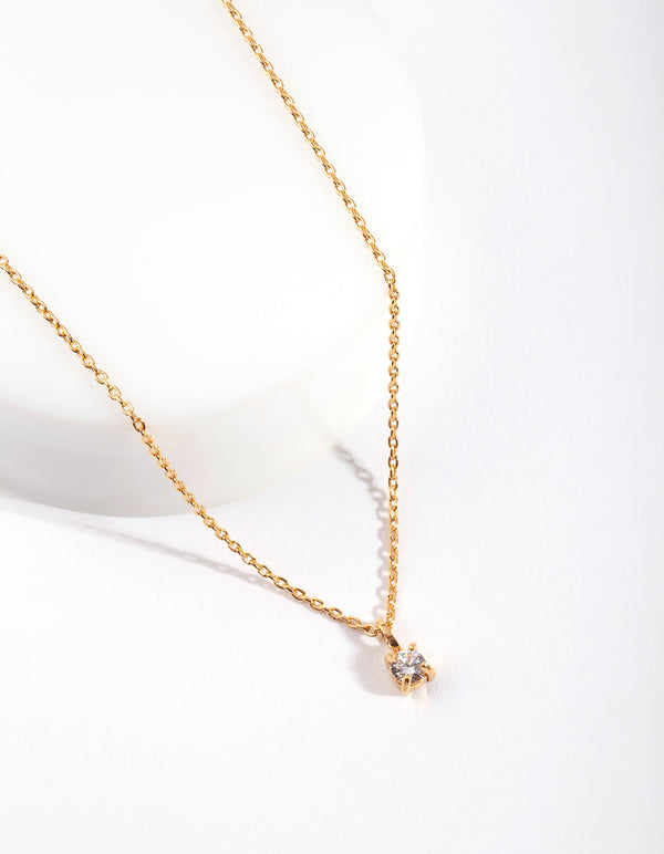 Gold Plated Sterling Silver Baby Cubic Zirconia Necklace