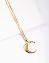 Gold Plated Sterling Silver Crescent Moon Necklace - link has visual effect only