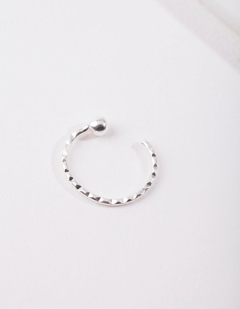 Sterling Silver Diamond-Cut Nose Ring
