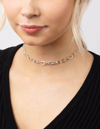 Silver Plated Chain Choker - link has visual effect only