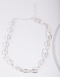 Silver Plated Chain Choker - link has visual effect only
