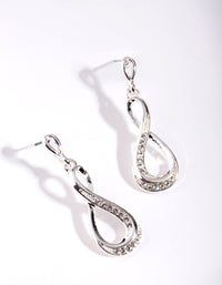 Silver Diamond Simulant Infinity Earrings - link has visual effect only