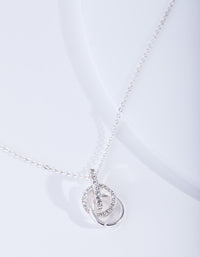 Silver Diamond Simulant Link Necklace - link has visual effect only