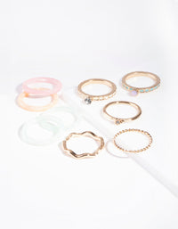 Pastel Gold Acrylic Marble Ring 8-Pack - link has visual effect only