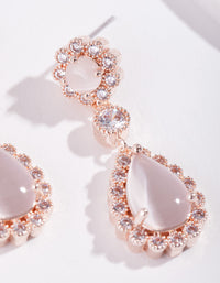 Rose Gold Diamond Simulant Floral Earrings - link has visual effect only