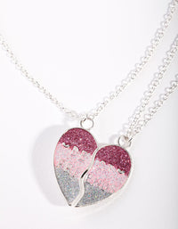 Kids Silver Rainbow BFF Heart Necklace Pack - link has visual effect only