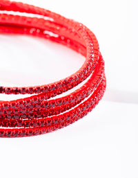 Red Diamante Stretch Bracelet 6-Pack - link has visual effect only
