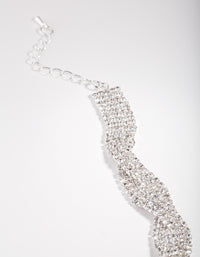 Silver Twisted Diamante Bracelet - link has visual effect only
