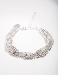 Silver Twisted Diamante Bracelet - link has visual effect only