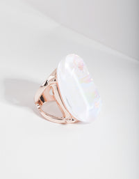 Rose Gold White Cocktail Ring - link has visual effect only