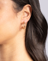 Gold Key Hoop Earrings - link has visual effect only