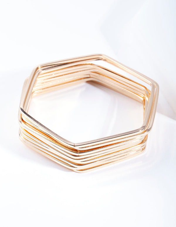 Gold Hexagon Bracelet 10-Pack