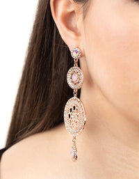 Rose Gold Circle Disc Drop Earrings - link has visual effect only
