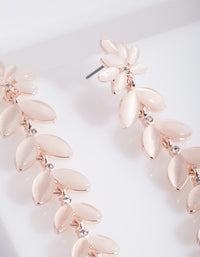 Rose Gold Cats Eye Petal Earrings - link has visual effect only
