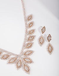 Rose Gold Single Leaf Jewellery Set - link has visual effect only