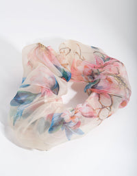 Multi Coloured Floral Organza Scrunchie - link has visual effect only