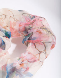 Multi Coloured Floral Organza Scrunchie - link has visual effect only