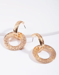 Gold Double Drop Key Earrings - link has visual effect only