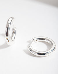 Silver Simple Polished Hoop Earrings - link has visual effect only