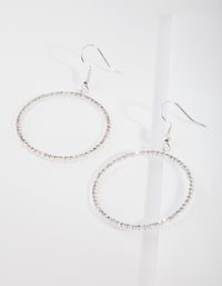 Silver Diamante Circle Drop Earrings - link has visual effect only