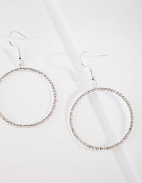 Silver Diamante Circle Drop Earrings - link has visual effect only